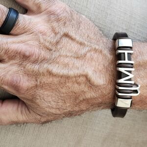 Unisex Leather ID bracelet